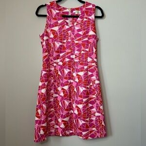 JADE Melody Tan Geometric Print Midi Dress Size S